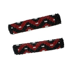 Vintage Beaded Southwest Style Hair Barrettes Matching Pair Vibrant Color Native